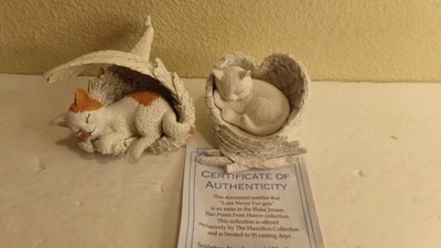 Lote de 2 Colección Hamilton Cat de Paw Prints from Heaven Series Angels Foto 1 de 4