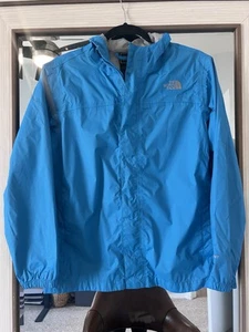 The North Face Girls Jacket Extra Large 18 Blue Hyvent Insulated Rain Coat Logo - Picture 1 of 3
