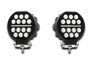 SET OF 2 PCS LED 12V 24V WHITE LAMPS 2 FUNCTIONS SPOT+DRL LIGHTS TRUCK LORRY BUS - Picture 1 of 6