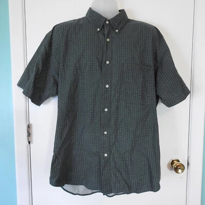 Bugle Boy Green Patterned Button Down Short Sleeve Shirt XL Extra Large Vintage - Image 1 of 4