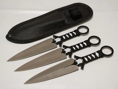 9” Throwing Knife Set Ninja Kunai Black Tactical Stealth Perfectly Balanced - Image 1 of 4