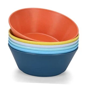 Unbreakable Large Cereal Bowls Set of 6, 32 Ounce BPA-Free 32 oz Multicolor - Picture 1 of 8