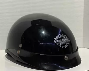 Harley Davidson Black Stock Dot Motorcycle Half Helmet Size Small A5047 shell A1 - Picture 1 of 22
