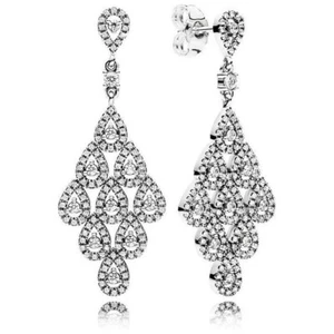 New Genuine Authentic Pandora Small Cascading Glamour Earrings ~296201CZ Retired - Picture 1 of 4