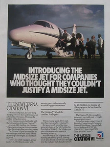 10/1990 PUB CESSNA AIRCRAFT AVION CITATION VI EXECUTIVE ORIGINAL AD - Picture 1 of 1