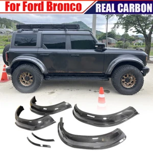 Fit For Ford Bronco 2021-2023 REAL CARBON Wide Fender Flares Wheel Arch BODYKIT - Picture 1 of 15
