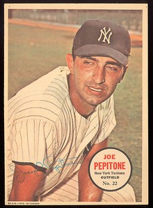 1968 TOPPS OPC O PEE CHEE CANADA PINUPS POSTER 22 JOE PEPITONE VG-EX N Y YANKEES