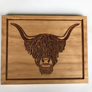 Placa de pared de madera para vaca de las Tierras Altas escocesas - Imagen 1 de 2