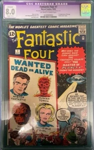 FANTASTIC FOUR #7 CGC 8.0 RESTORED - Imagen 1 de 4