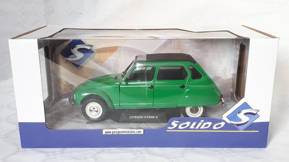 DYANE 6 CITROEN VERTE SOLIDO REF S1800308 ECHELLE AU 1/18 EME VOITURE COLLECTION - Photo 1/4