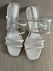 Zara Slide Sandals Size 37 clear Vinyl/white