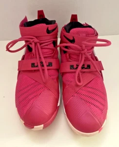 Nike Girls LeBron Soldier IX 776471-601 Pink Basketball Shoes Sneakers Size 5.5Y - Picture 1 of 9