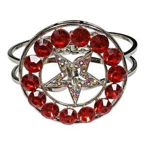 Strass Stern klar & rot auffällig Western Bling Cowgirl Boho Mädchen Armband - Bild 1 von 5