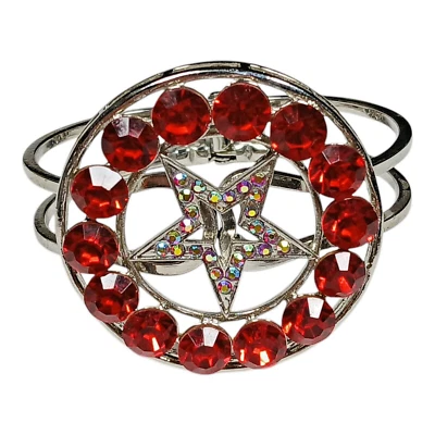 Rhinestone Star Clear & Red flashy Western Bling Cowgirl Boho Girls Bracelet - Image 1 of 4