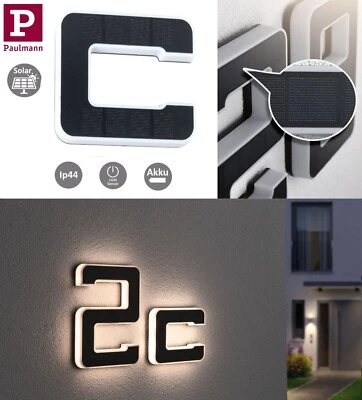 Paulmann Solar LED Hausnummernleuchte Buchstabe C inkl. wechselbarer Akku IP44  - Bild 1 von 4