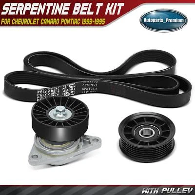 3x Kit de componentes de transmisión por correa Serpentine para Chevrolet Camaro Pontiac 1993-1995 Foto 1 de 4