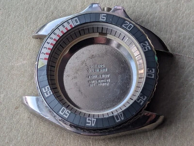 Reloj Zodiac Diver vintage años 70 bisel/inserto/brevet caja media/estuche trasero solamente Foto 1 de 4