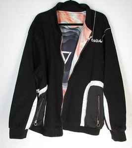Cappotto da uomo VIE+ RICHE Paris 3XL reversibile nero corallo grigio stampa a blocchi - Foto 1 di 12
