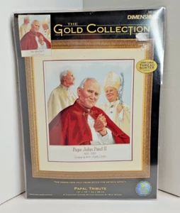Dimensions The Gold Collection Papal Tribute Pope John Paul II Cross Stitch Kit - Picture 1 of 4
