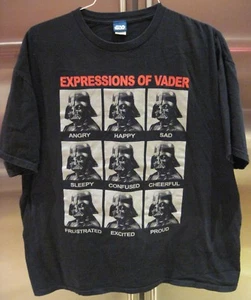 XL Men's EXPRESSIONS OF VADER ~ Star Wars Cotton Graphic T-Shirt ~ Darth Vader - Picture 1 of 3