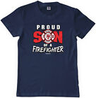 Threadrock Boys Proud Son of a Firefighter Youth T-shirt Dad Daddy Fireman