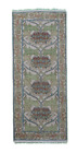 Hand Knotted Runner 2.6X6.0 ft Designer Carpet William Morris Blue Ivory Rug