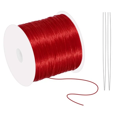 120 m langes,dehnbares Armbandband,0,8mm,elastisches Band für Armbänder,rot - Bild 1 von 4