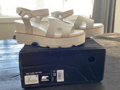 Sandalias Sorel Joanie iv correa al tobillo plataforma cuña sandalia blanco tiza crema 10 Foto 1 de 4