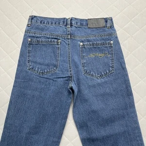 Ed Hardy Jeans Boys 14 Straight Leg Medium Wash Back Pocket Logo - Picture 1 of 13
