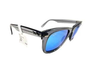 Ray Ban WAYFARER RB2140 6641/4L Transparente Gris Azul Flash Polarizado Nuevo - Imagen 1 de 4