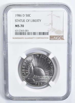 MS70 1986-D Statue of Liberty Commemorative Half Dollar NGC *0575 - Image 1 of 4