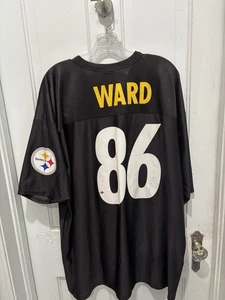 Maglia Pittsburgh Steelers uomo 2XL XXL nera NFL Hines WARD #86 calcio vintage - Foto 1 di 6