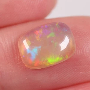 2ct Natural Australian Opal, 8 x 11 x 3.3mm Loose Polished Crystal Opal - Picture 1 of 10