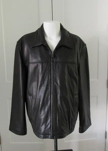 Dockers Premium Black Quilted Interior Lush Leather Jacket sz XL - Picture 1 of 6