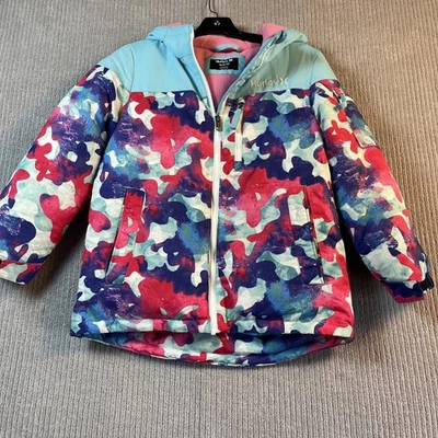 Hurley Snow Jacket Girls 10 12 M Colorful Bright Winter Ski Insulated Full Zip - Image 1 of 4