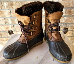 Sorel Badger Gummi wasserdicht braun Wildleder Winterstiefel ~ Herrengröße 9 - Bild 1 von 14