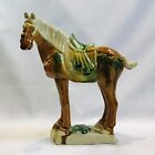 Vintage Chinese Tang Dynasty Reproduction Ceramic Horse Figurine Ornament Vgc