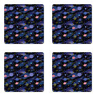 Ambesonne Galaxy Scene Coaster Set Of 4 Square Hardboard Gloss Coasters