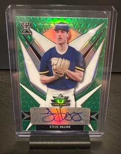 2021 STEVE HAJJAR AUTO HOLO (GREEN) REFRACTOR ROOKIE CARD (RC) | LEAF VALIANT