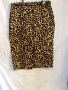 Who What Wear Women's Pencil Skirt Yellow Cheetah Print Size 4 - Picture 1 of 5