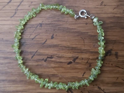 Genuine NATURAL * PERIDOT *  STONE BRACELET, 7.75 INCHES Long, Handmade in USA - Image 1 of 4