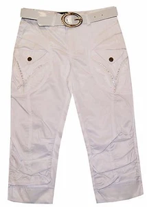 Magen Kids Girl Fashion Dressy Black/White Dance Capri Slim fit W. Belt Sz. 6-12 - Picture 1 of 7