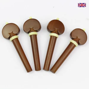 Finest Quality Boxwood Violin Peg Set - Heart Model - White Trim - Picture 1 of 4