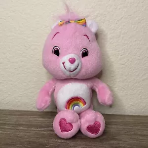 Peluche Cheer Bear cura orsetti 8" 2007 peluche arcobaleno rosa fiocco - Foto 1 di 7
