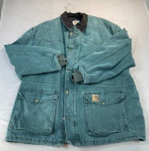 Vintage Carhartt Jacke 2XL USA Herren Distressed Hunter Green Barn Chore Coat Union - Bild 1 von 15