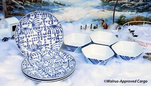 WILLIAMS-SONOMA HANUKKAH DESSERT PLATES (4) AND CRATE & BARREL BOWLS (4) – NEW - Picture 1 of 11