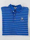 Peter Millar Tralee Golf Club Striped Polo Shirt Men L Blue Peach