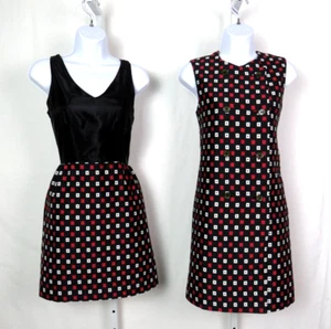 ABITO JACQUARD VINTAGE ANNI '60 MOD JANE JUSTIN FOR DON SOFISTICATE TAGLIA 7 - Foto 1 di 24