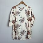 Saltwater Luxe La Ivory Floral Print 3/4 Sleeve Open Front Cardigan Kimono 0S