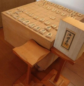 Shogi Wooden Board W/Koma+Koma table 34x31.5x18cmVintage Japanese Chess Japan - Picture 1 of 20